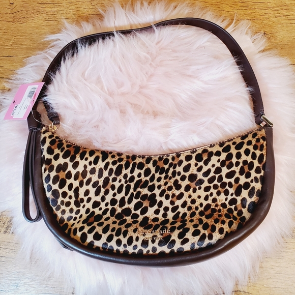 Kate spade smile leopard haircalf small shoulder bag
